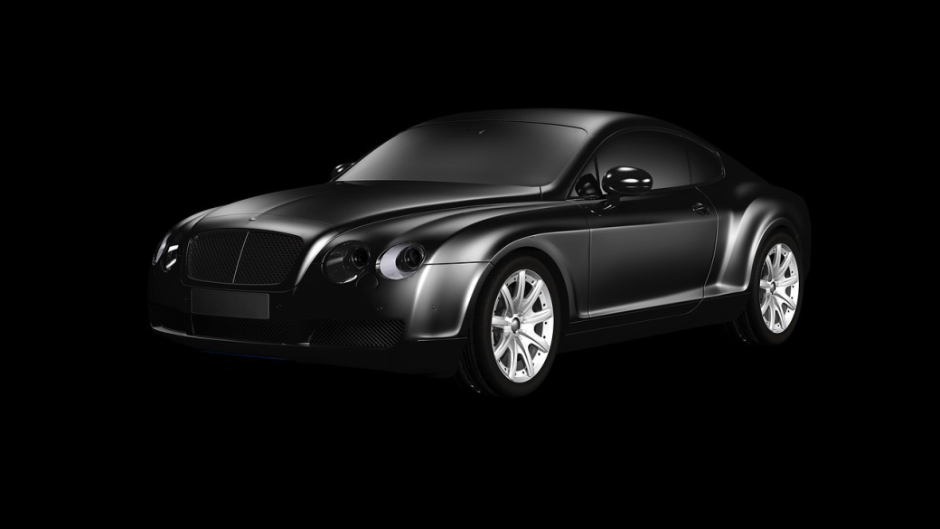 black luxury sedan night